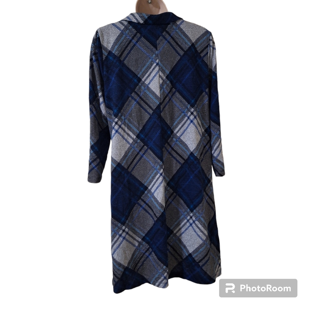 Chetta B Size S Blue Plaid Checkered  Dress/ Top   Zip Front - Picture 7 of 7